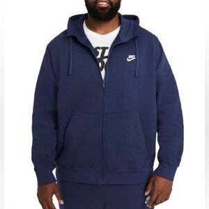 Nike embroidered full zip hoodie sweater sweatshirt navy blue swoosh Jordan